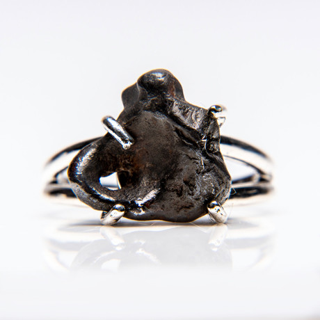 Genuine Campo del Cielo Meteorite Ring // Sterling Silver Band // Size 7