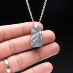 Genuine Natural Seymchan Meteorite Pendant + 18" Sterling Silver Chain // V1