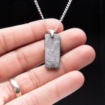 Genuine Natural Seymchan Meteorite Pendant + 18" Sterling Silver Chain // V3