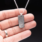 Genuine Natural Seymchan Meteorite Pendant + 18" Sterling Silver Chain // V5