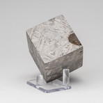 Genuine Muonionalusta Meteorite Cube + Acrylic Display Stand