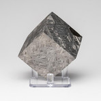 Genuine Muonionalusta Meteorite Cube + Acrylic Display Stand