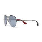 Men's GG0107S Sunglasses // Ruthenium + Gray Silver Mirror