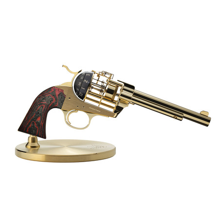 Revolver Clock: The Bang // Gold Plated + Carbon Black Red Grip