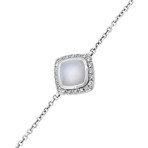 Paindesucre 18k White Gold + Diamond + Chalcedony Bracelet // 7.25" // New