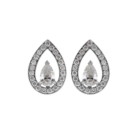 LoveLight 18k White Gold + Diamond Earrings // New