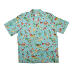 Vintage Aloha Shirt // Aqua (Small)
