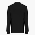 Long Sleeve Polo Neck T-Shirt // Black (Medium)