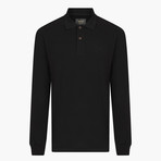 Long Sleeve Polo Neck T-Shirt // Black (Medium)