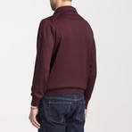 Classic Cut Wool Polo Neck Knitwear // Burgundy (Small)