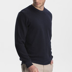 Thessaloniki Knitted Crew Neck Sweatshirt // Navy Blue (Medium)