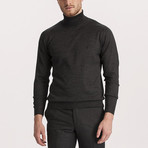 Slim Fit Woolly Full Turtleneck Sweater // Anthracite (Small)