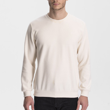 Thessaloniki Knitted Crew Neck Sweatshirt // Ecru (Medium)