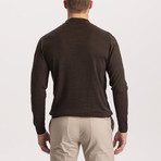 Slim Fit Woolly Half Turtleneck Sweater // Brown (Small)