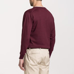 Classic Cut Wool V-Neck Sweater // Burgundy (Small)