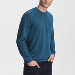 Thessaloniki Knitted Crew Neck Sweatshirt // Petrol Blue (Medium)