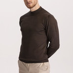 Slim Fit Woolly Half Turtleneck Sweater // Brown (Small)