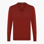 Classic Cut Wool V-Neck Sweater // Tile (Small)