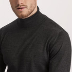 Slim Fit Woolly Full Turtleneck Sweater // Anthracite (Small)