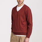 Classic Cut Wool V-Neck Sweater // Tile (Small)