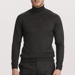 Slim Fit Woolly Full Turtleneck Sweater // Anthracite (Small)