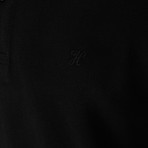 Long Sleeve Polo Neck T-Shirt // Black (Medium)