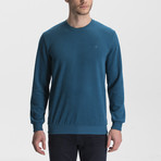 Thessaloniki Knitted Crew Neck Sweatshirt // Petrol Blue (Medium)