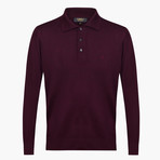 Classic Cut Wool Polo Neck Knitwear // Burgundy (Small)