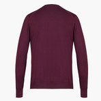 Classic Cut Wool V-Neck Sweater // Burgundy (Small)