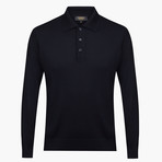 Classic Cut Wool Polo Neck Knitwear // Black (Small)