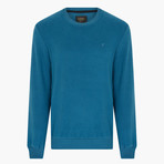 Thessaloniki Knitted Crew Neck Sweatshirt // Petrol Blue (Medium)