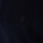 Long Sleeve Polo Neck T-Shirt // Navy Blue (Medium)