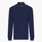 Long Sleeve Polo Neck T-Shirt // Indigo (Medium)