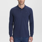 Long Sleeve Polo Neck T-Shirt // Indigo (Medium)