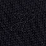 Classic Cut Wool Polo Neck Knitwear // Black (Small)