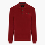 Thessaloniki Knitted Polo Neck Sweatshirt // Claret Red (Medium)