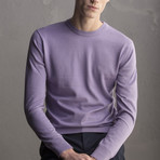 Slim Fit Cotton Crew Neck Knitwear // Lilac (Small)