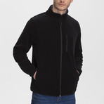 Long Zipper Fleece Jacket // Black (Medium)