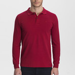 Long Sleeve Polo Neck T-Shirt // Red (Medium)