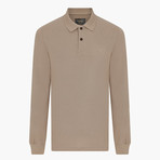 Long Sleeve Polo Neck T-Shirt // Stone (Medium)