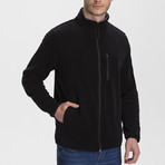 Long Zipper Fleece Jacket // Black (Medium)