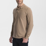 Long Sleeve Polo Neck T-Shirt // Stone (Medium)