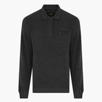 Thessaloniki Knitted Polo Neck Sweatshirt // Anthracite (Medium)