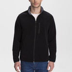 Long Zipper Fleece Jacket // Black (Medium)