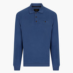 Thessaloniki Knitted Polo Neck Sweatshirt // Indigo (Medium)