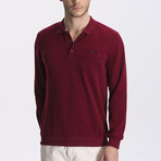 Thessaloniki Knitted Polo Neck Sweatshirt // Claret Red (Medium)