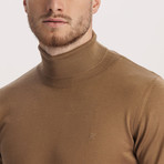 Slim Fit Woolly Full Fisherman Sweater // Tan (Small)