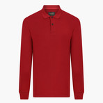 Long Sleeve Polo Neck T-Shirt // Red (Medium)