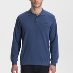 Thessaloniki Knitted Polo Neck Sweatshirt // Indigo (Medium)