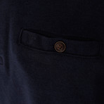 Thessaloniki Knitted Polo Neck Sweatshirt // Navy Blue (Medium)